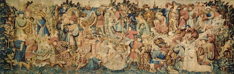 Los tapices de caza de Devonshire; caza del cisne y la nutria